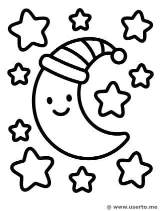 졸린 달님과 별 친구들