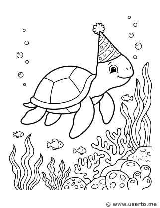 바다 청소 거북이 파티