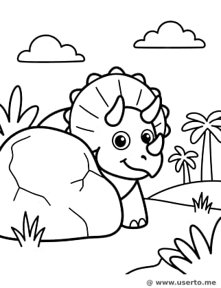 Triceratops Jugando al Escondite