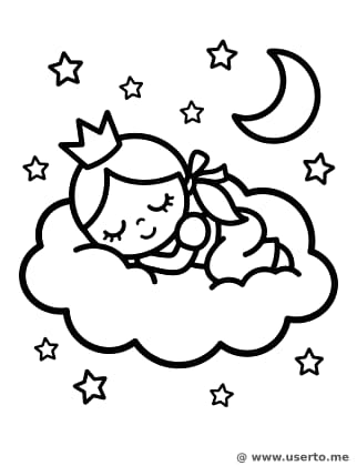 Princesinha a Dormir numa Nuvem