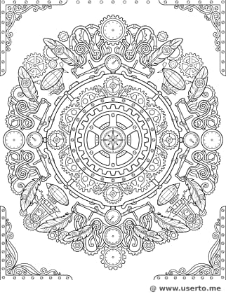 Vórtice de Engranajes Mecánicos Steampunk