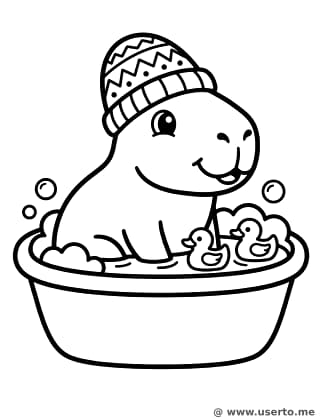Capybara's Festive Bath