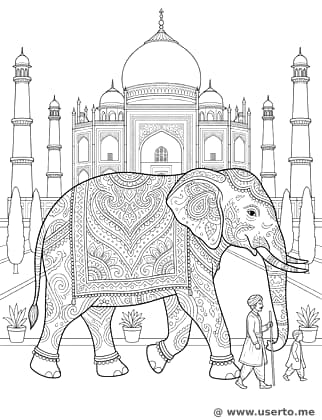 Elefante real no Taj Mahal