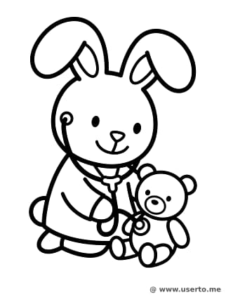 다정한 의사 선생님 토끼