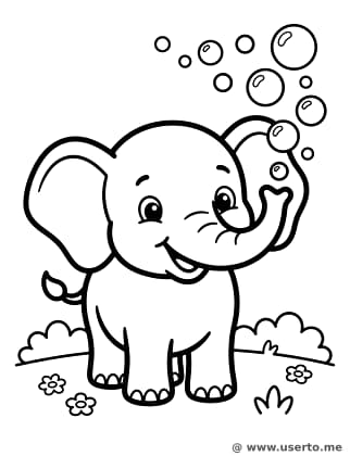 Joyful Elephant Bubble Time