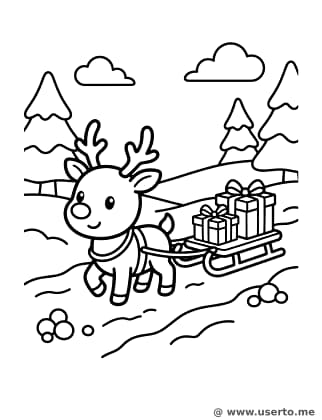 Die Schnee-Lieferung des kleinen Rentiers