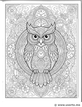 Weise Eule der goldenen Zahnräder