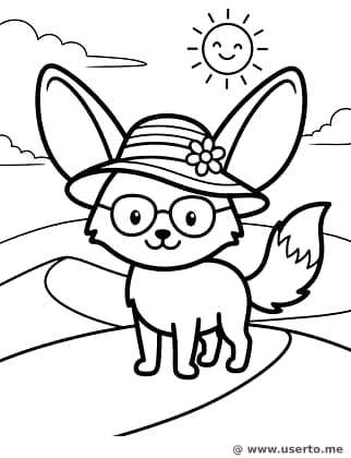 Wüstenfuchs beim Sonnenbad