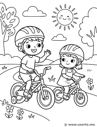 자전거 타는 오누이