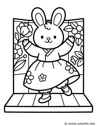 Häschens moderner Hanbok-Tanz