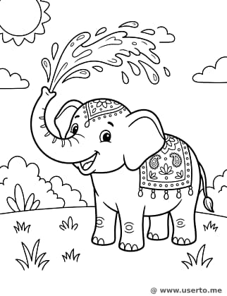 Holi Elephant Water Fun