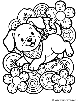 Playful Puppy Button Pattern