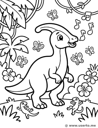 Musikalischer Parasaurolophus und Freunde