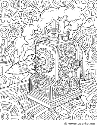 Sacapuntas Steampunk Tallador de Cohetes
