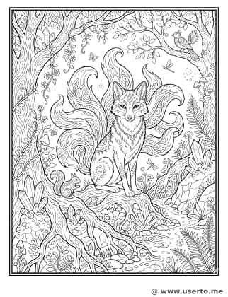 Kitsune Guardian of Crystals