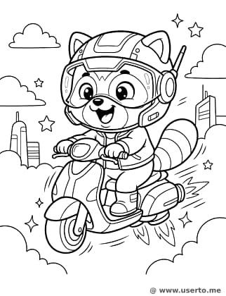 Aventura de Scooter do Tanuki Cyberpunk