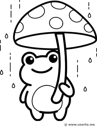 Glücklicher Frosch im Regen