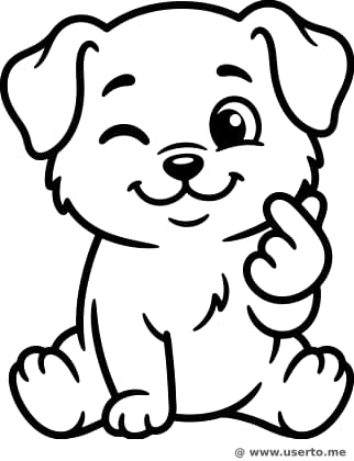 손가락 하트 강아지