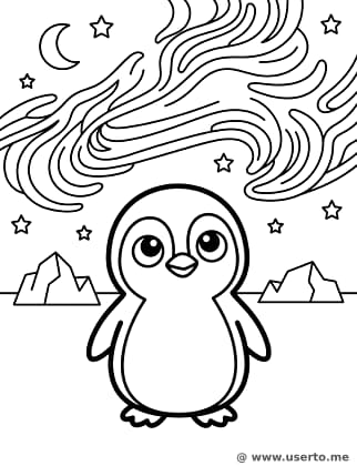 Die erste Aurora des Pinguin-Babys