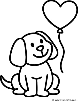 둥실둥실 하트와 행복한 강아지
