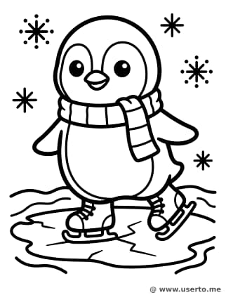 Penguin's First Ice Skate