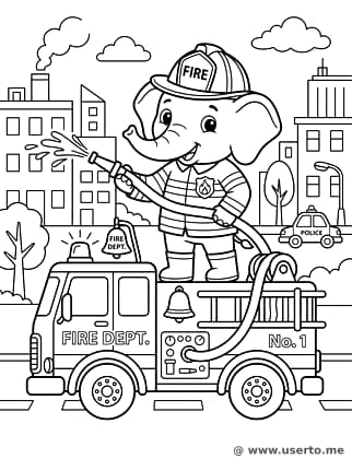 Elefante Herói Bombeiro