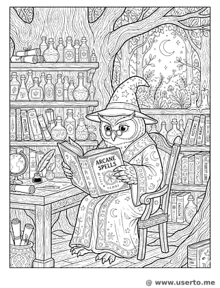 La biblioteca en el árbol del búho mago