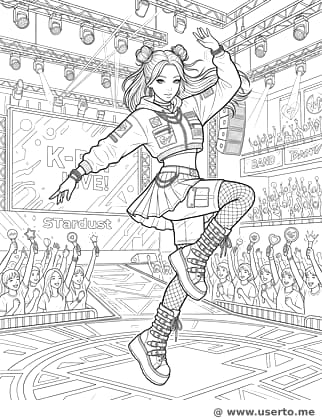 K-Pop 아이돌 무대의 불빛