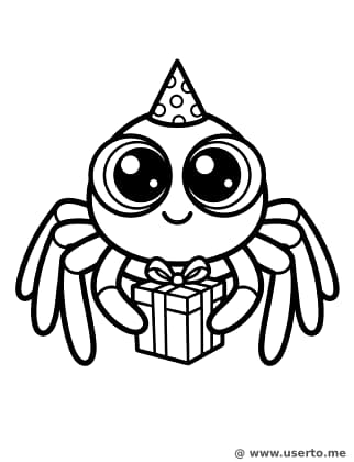 생일 파티를 즐기는 깡충거미