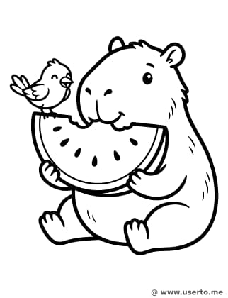 Friendly Capybara Snack Time