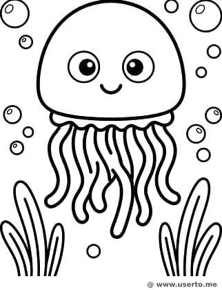 La medusa feliz del fondo del mar