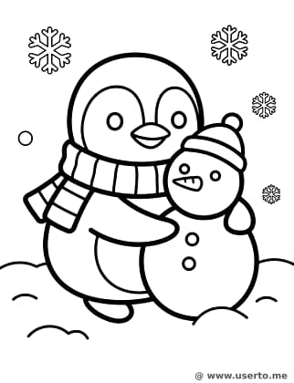 O amigo boneco de neve do pinguim