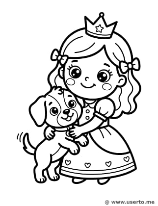 Happy Princess and Tiny Puppy