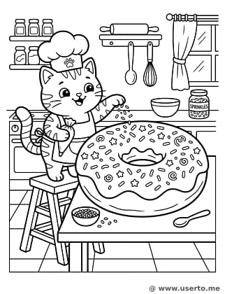 Donut Chef Cat