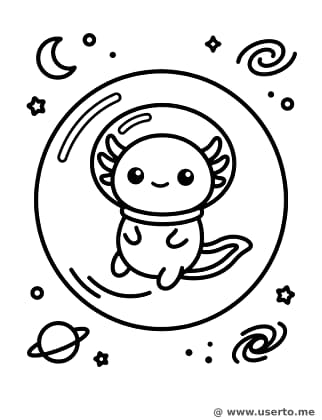 Space Axolotl's Bubble Swim