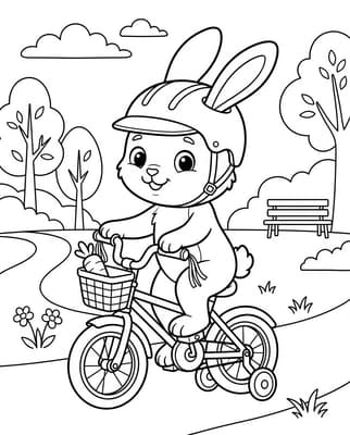 Cool Bunny on a Bicycle