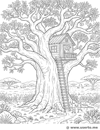Casa na Árvore no Baobá Antigo