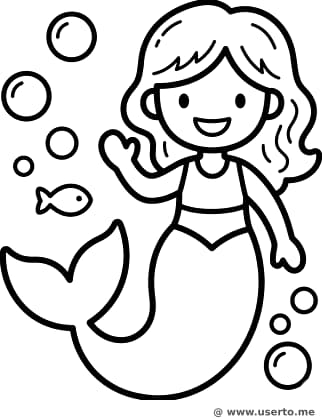 Das Winken der fröhlichen Meerjungfrau