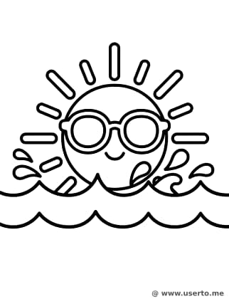 Happy Sun Splashing in Waves