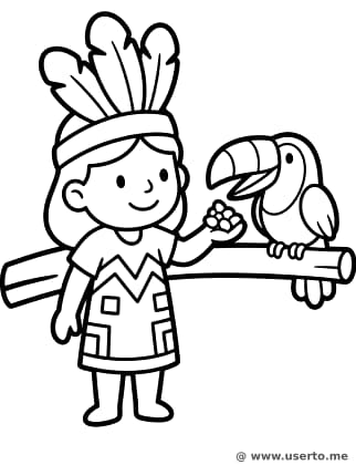 Mayan Jungle Princess and Toucan