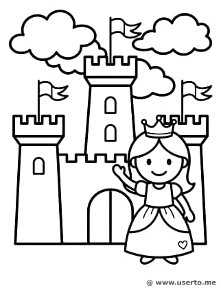 성에서 인사하는 공주