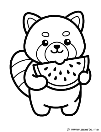 O Piquenique de Melancia do Panda Vermelho