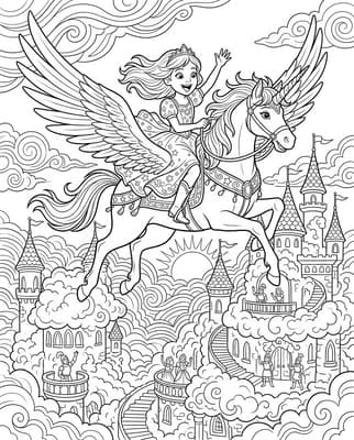 Princess on Flying Unicorn