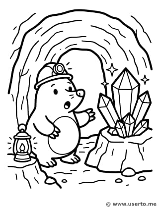 El descubrimiento de cristal del pequeño topo