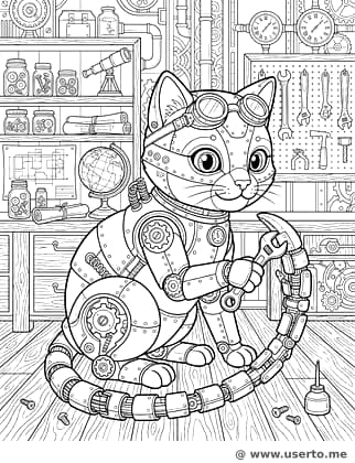 La reparación de la cola de la gatita mecha