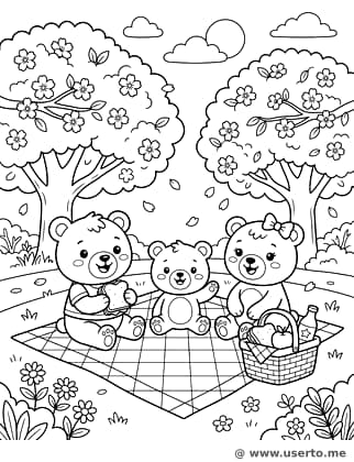 Picnic entre cerezos en flor