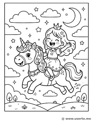 Princess Riding a Unicorn