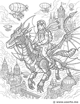 Piloto de Dragão Steampunk