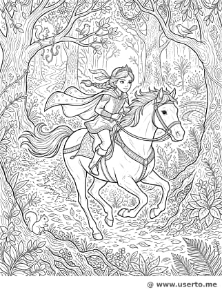 멋진 말을 탄 용감한 공주님