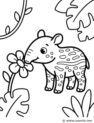 Die Blumensuche des gefleckten Tapirs